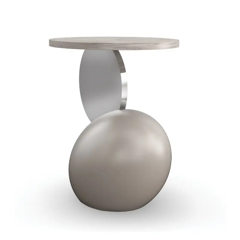 Caracole Kelly Hoppen ONYX 邊桌,採用雕塑感球體底座與圓形桌面設計。 Caracole Kelly Hoppen ONYX 邊桌,採用雕塑感球體底座與圓形桌面設計。