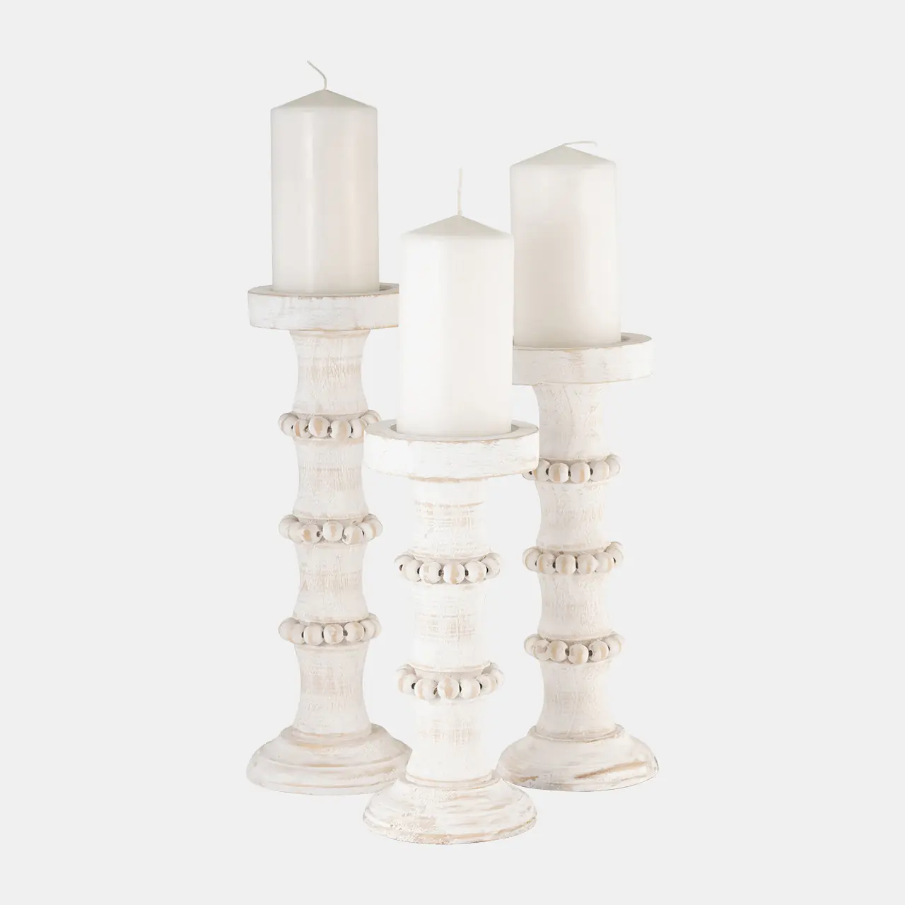 ANTIQUE 燭台 / 仿舊白 16cm