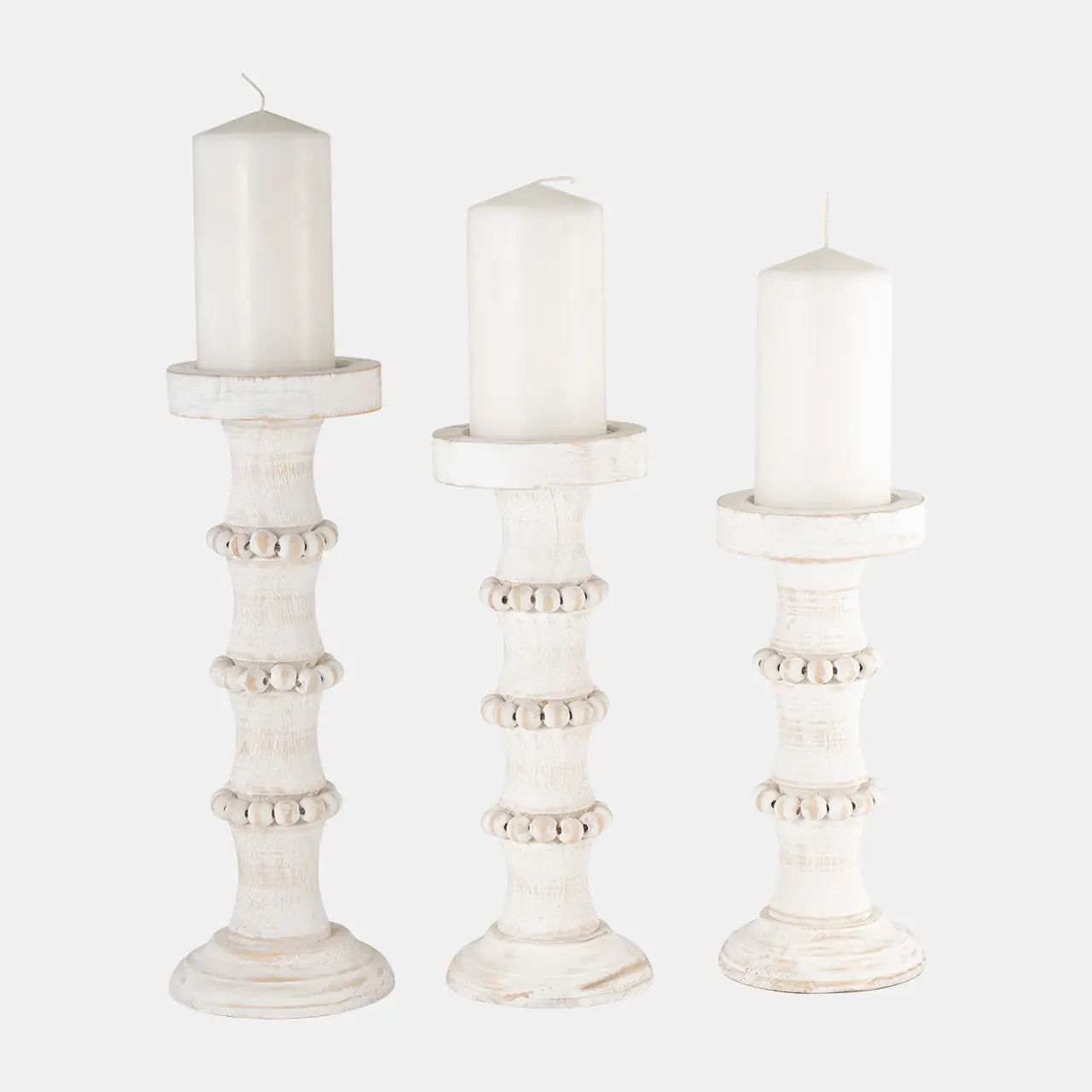 ANTIQUE 燭台 / 仿舊白 高27cm