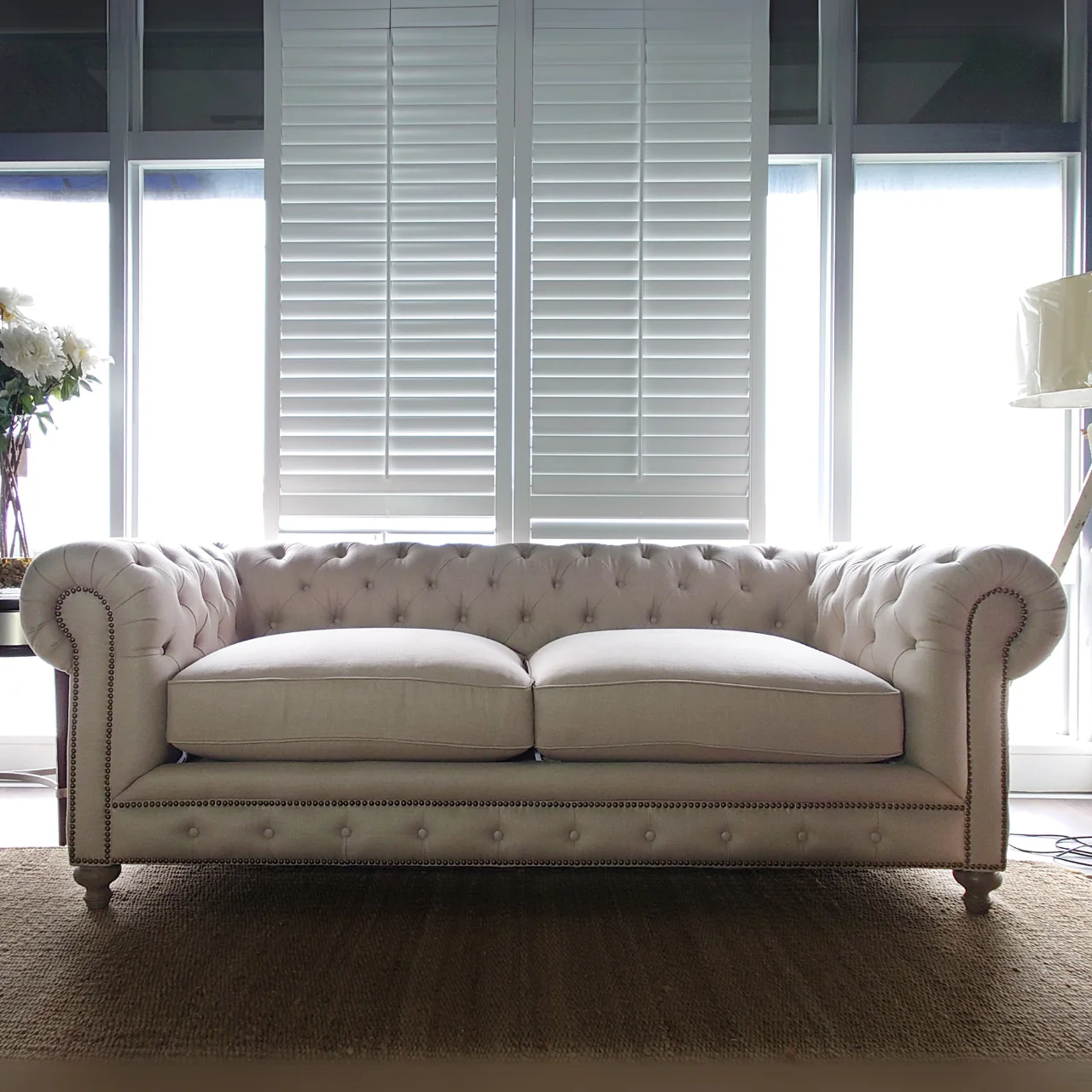 CL01S-301-2 CAHOKIA 經典拉扣布沙發/三人座_低靠背矮扶手