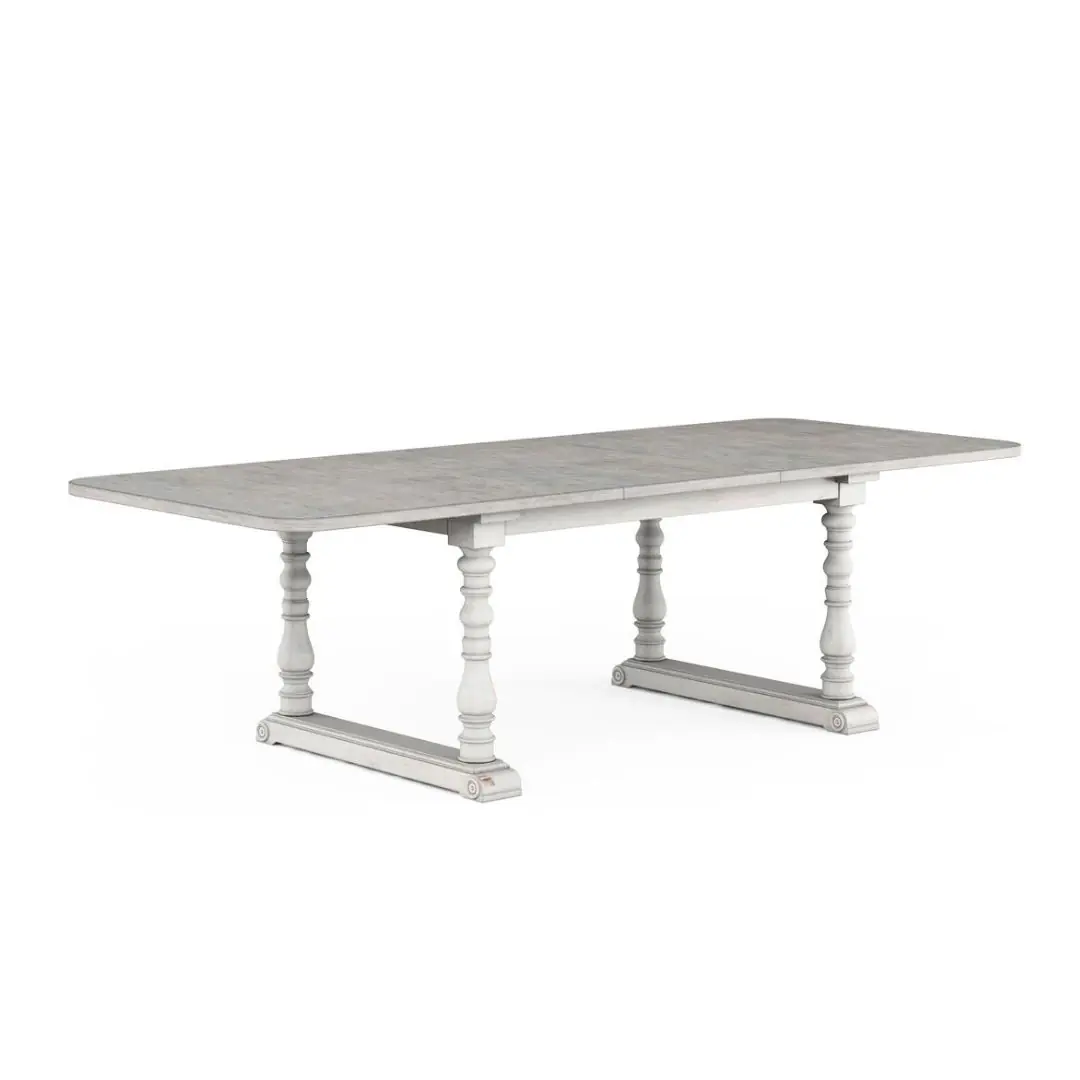SOMERTON 延伸餐桌 暖灰_粉刷底座的雙色調-延展桌面4到8人