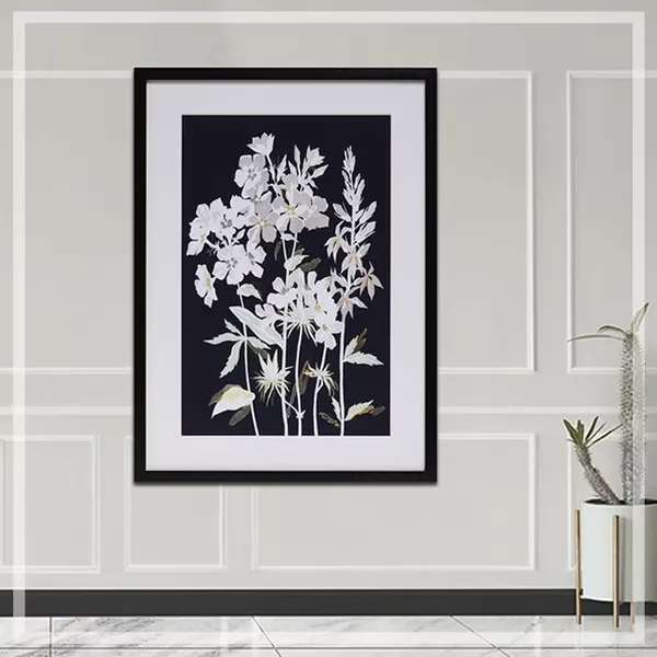 FORTUNE繁花素馨與葉_黑白畫飾_掛畫