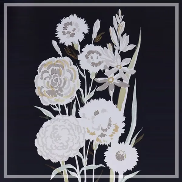 FORTUNE黑白畫飾_康乃馨與牡丹花束_掛畫