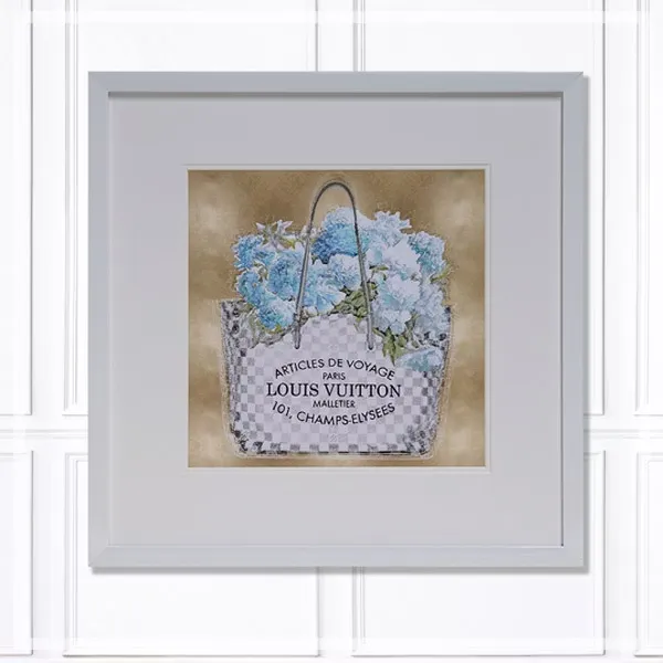 FORTUNE  有框畫  觸動少女心的LV時尚 淺藍色大理花