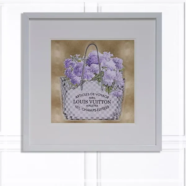 FORTUNE  有框畫 觸動少女心的LV時尚 藍色大理花