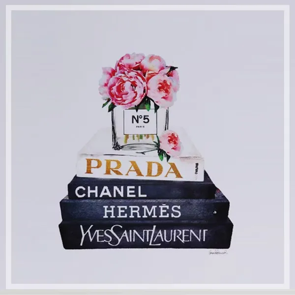 FORTUNE  有框畫 粉色牡丹與時尚書籍