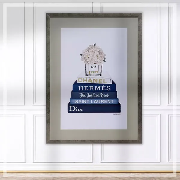 FORTUNE  有框畫 香水與精品書 藍