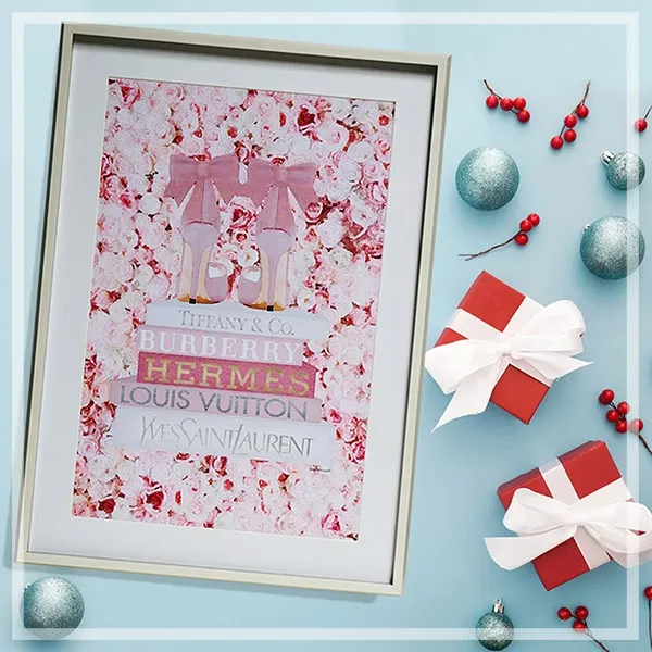 FORTUNE  有框畫 高跟鞋與精品書