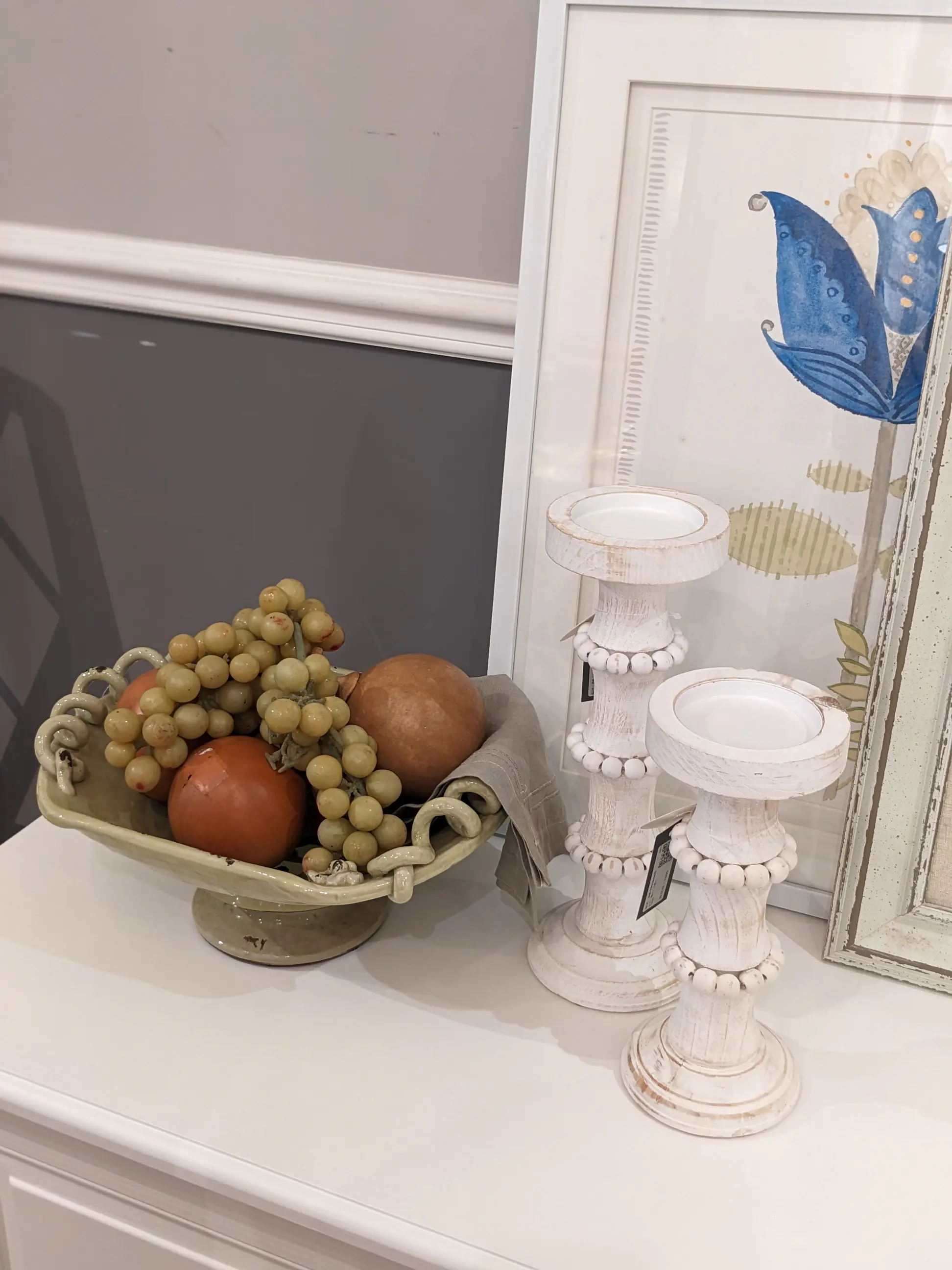 ANTIQUE 燭台 / 仿舊白 16cm