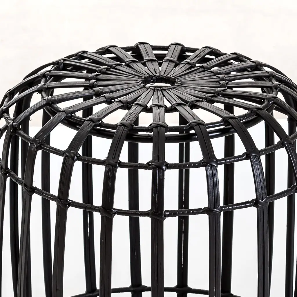 MANILA 邊桌 黑色竹籐小茶几