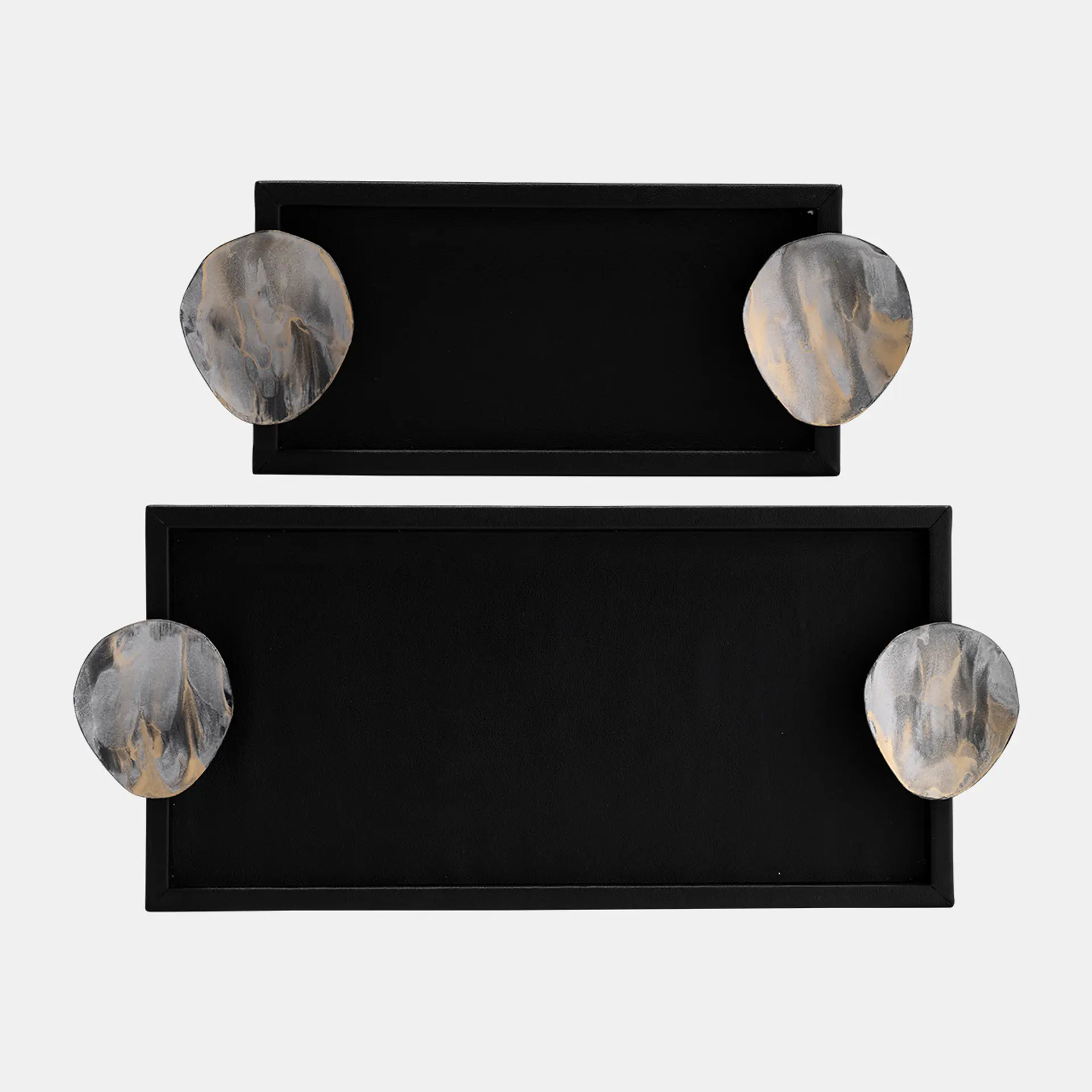 SB-70021BK0-1 GRAIN 托盤 / 石紋造型把手 2件組