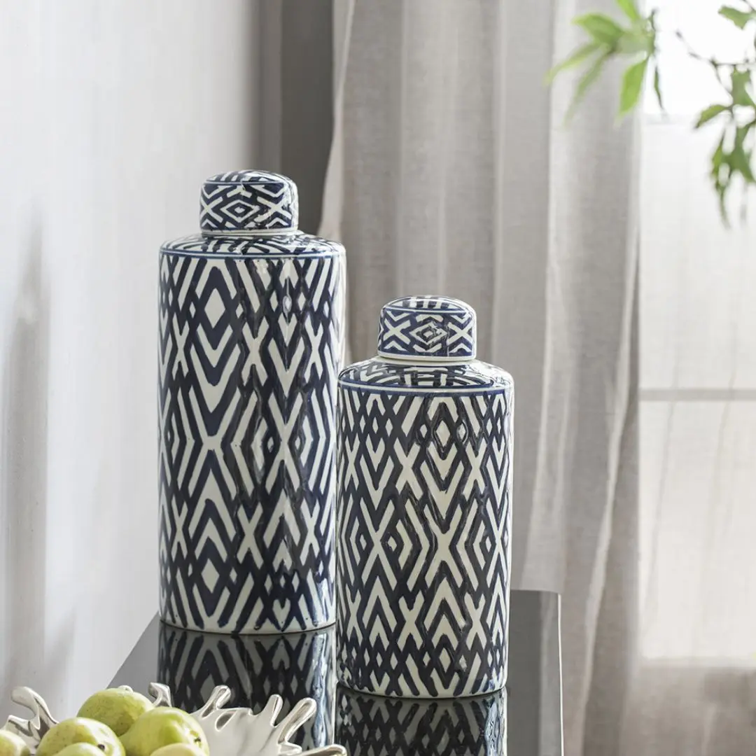 青花瓷罐/2件組