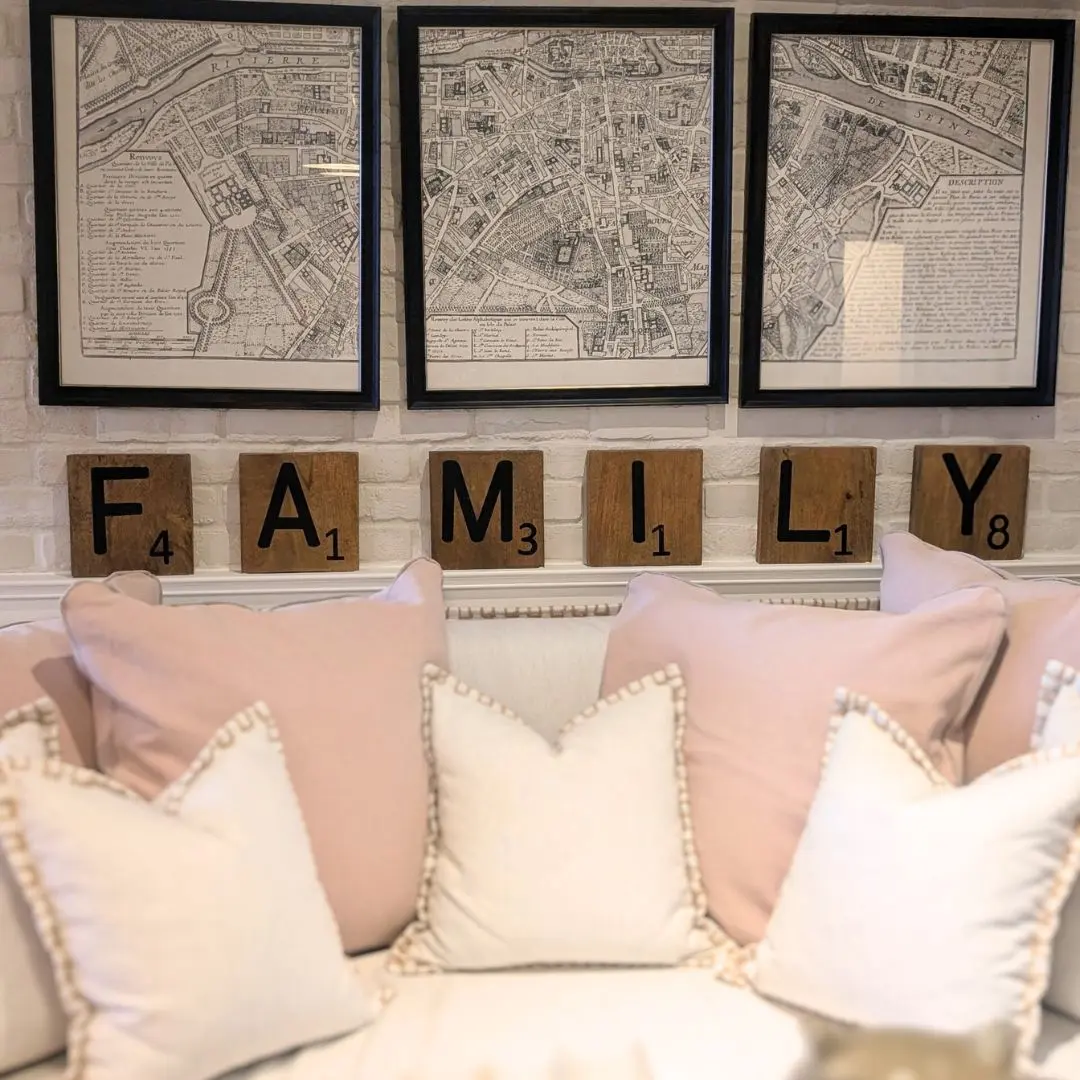 FAMILY 拼字木製字母壁飾/6件組