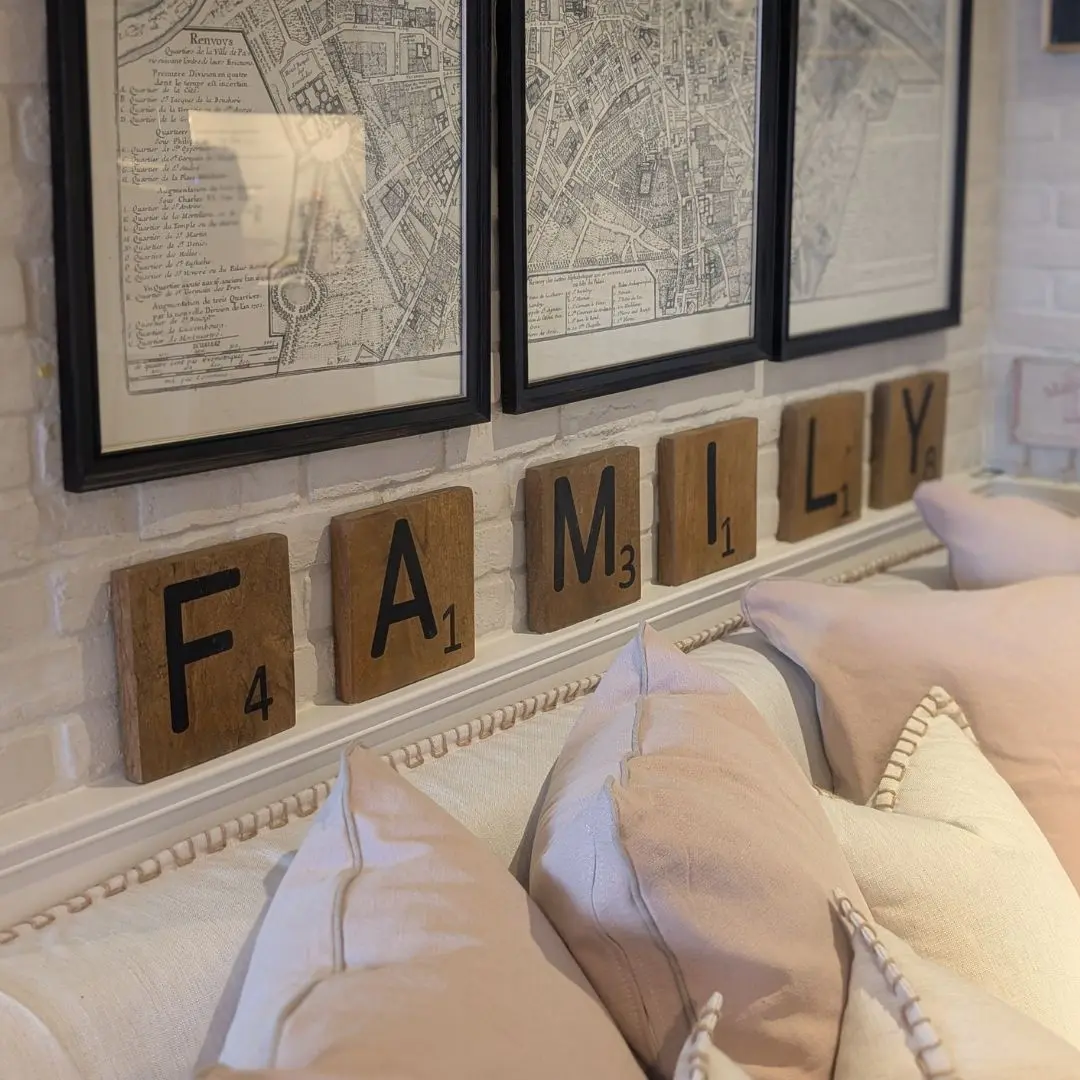 FAMILY 拼字木製字母壁飾/6件組