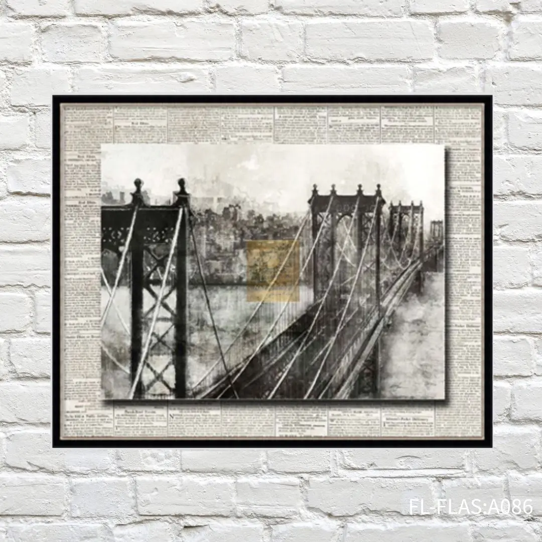 FORTUNE  有框畫 市景鐵橋-2