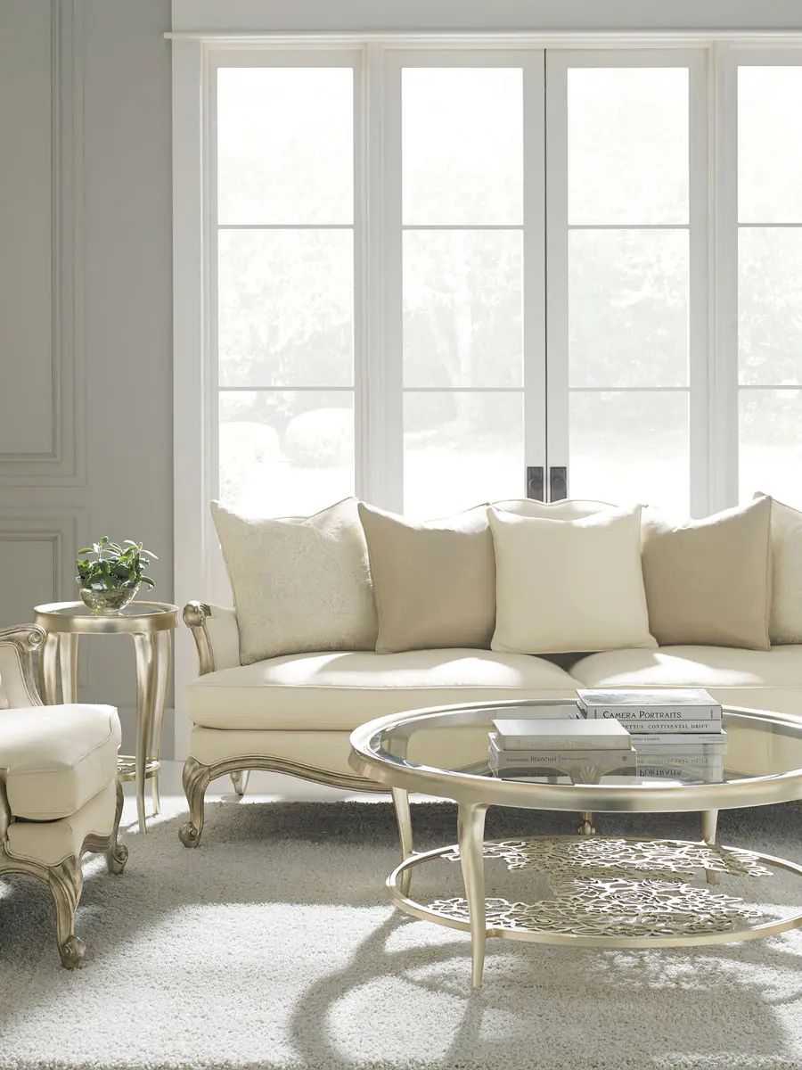 大茶几/咖啡桌 圓蕾絲雕花