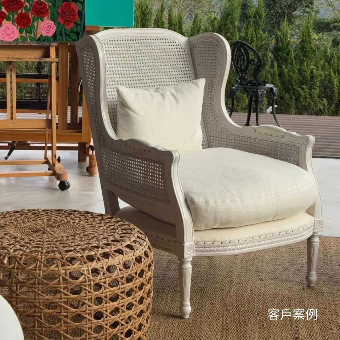 WALLACE 單人藤椅/亞麻白 C1378