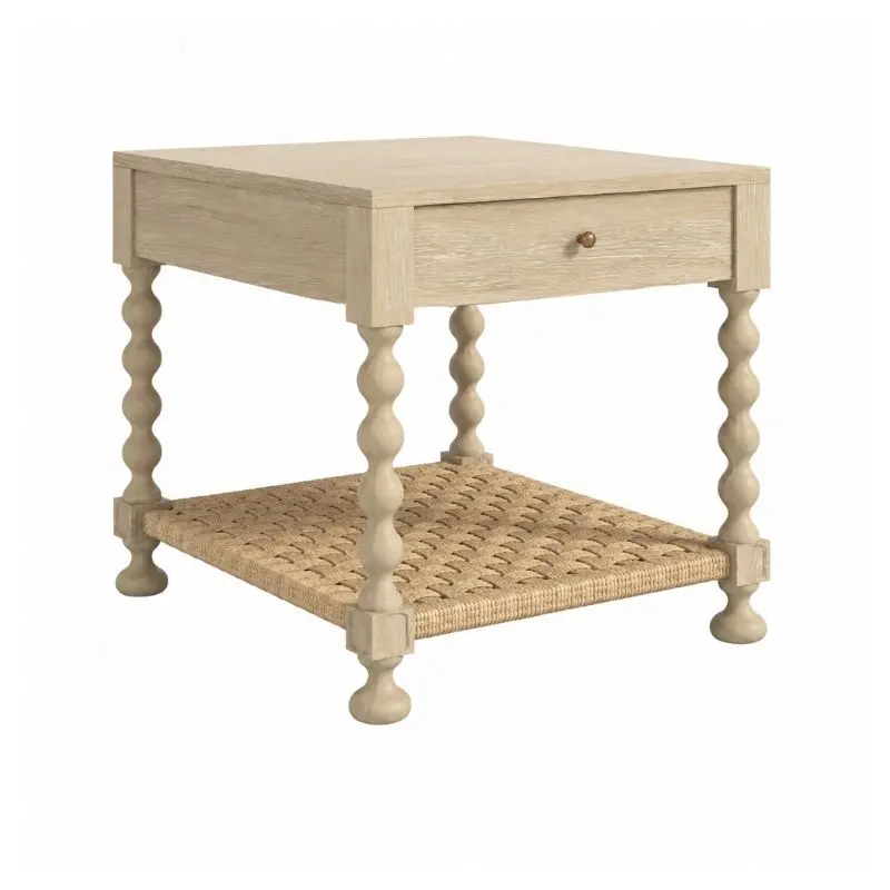 Haven Drawer End Table|旋木桌腳與藤編收納層板邊桌 2 Haven Drawer End Table|旋木桌腳與藤編收納層板邊桌 2