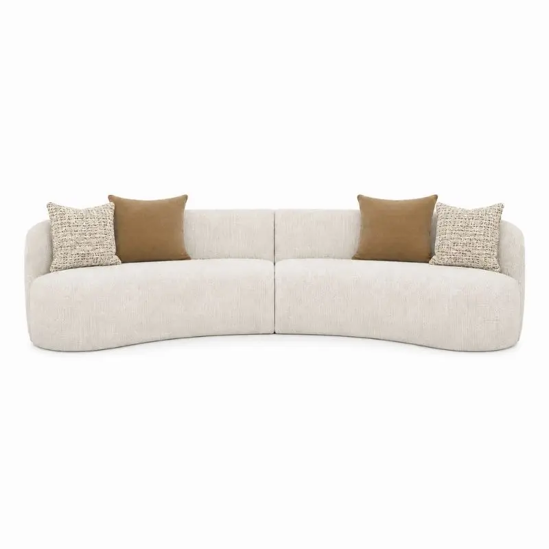 Bernhardt Elle Fabric Right Arm Loveseat 右扶手雙人布沙發，採圓弧造型與模組化設計。