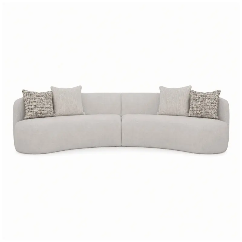 Bernhardt Elle Fabric Right Arm Loveseat 右扶手雙人布沙發，採用圓弧曲線與模組化設計。